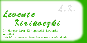 levente kiripoczki business card